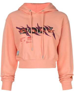 Heron Preston Printed Crop Hoodie - Pink