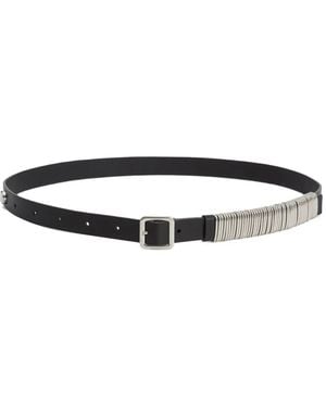 Jil Sander Metal-Ring Leather Belt - White