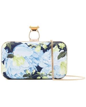 Sachin & Babi On The Rocks Garden Club-Print Clutch Bag - Blue