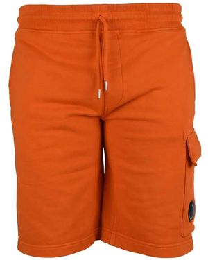 C.P. Company Lens-Detail Cargo Shorts - Orange