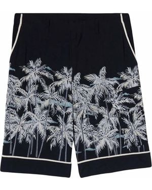 Palm Angels Palms-Print Bermuda Shorts - Black