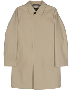 Theory Din Twill Midi Coat - Natural