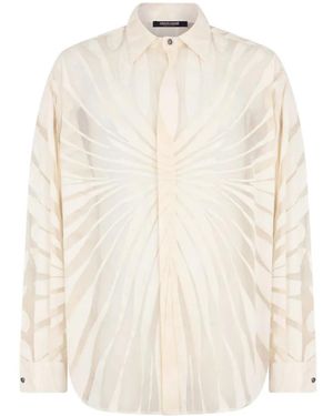 Roberto Cavalli Camicia Ray Devoré Con Stampa - Bianco