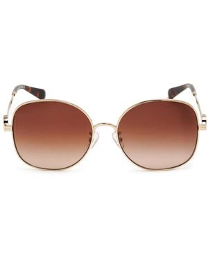 Tory Burch Miller Oval-Frame Logo Sunglasses - Brown