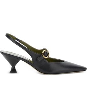 MARIA LUCA Slingback Pointed-Toe Pumps - Black