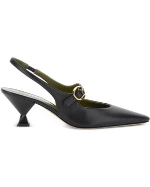 MARIA LUCA Slingback Pointed-Toe Court Shoes - Black
