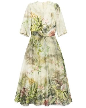 Elie Saab Printed Midi Dress - Green