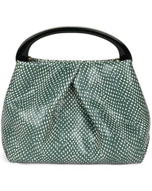 Dries Van Noten Snakeskin-Printed Tote Bag - Green