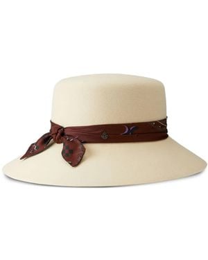 Maison Michel Cappello New Kendall Con Sciarpa - Neutro