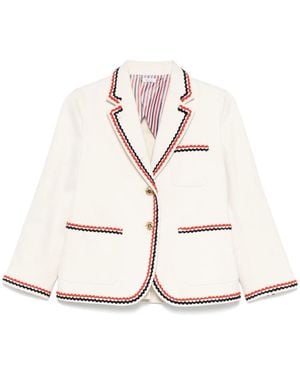 Thom Browne Selvedge Denim Cropped Sack Sportcoat - White