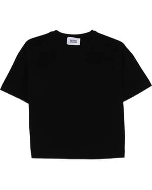 Alpha Studio Punt T-Shirt aus Baumwolle - Schwarz