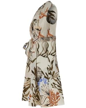 Marella Printed Wrap-Skirt Dress - White