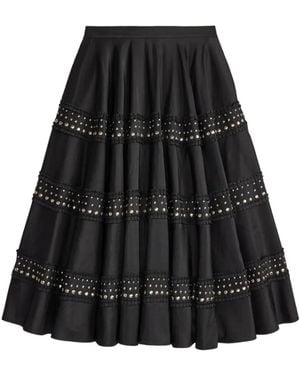 RRL Stud-Embellished Full Midi Skirt - Black