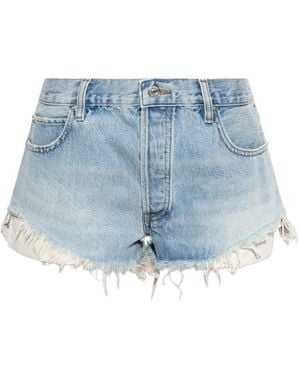 FRAME Pantalones Vaqueros Cortos Deshilachados - Azul