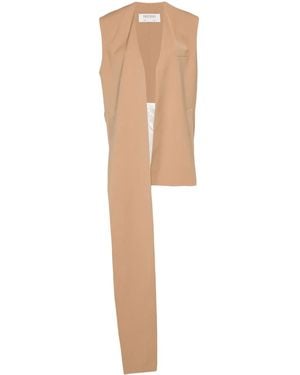 Gauchère Wollen Gilet Met Bandje - Naturel