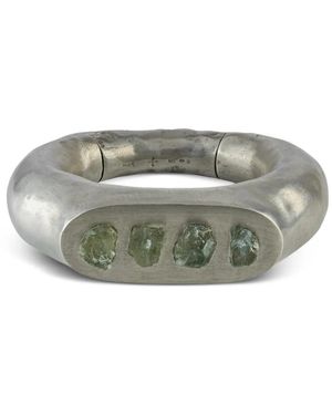Parts Of 4 Sterling- Thick Roman Aquamarine Bracelet - Grey
