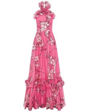 LEO LIN Isabelle Ruffled Floral Maxi Dress - Pink