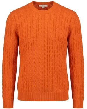 Malo Cable-Knit Cashmere Sweater - Orange