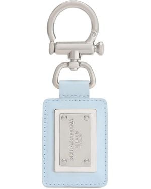 Dolce & Gabbana Llavero con logo en relieve - Blanco
