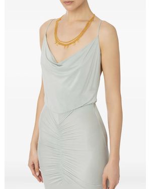 Elisabetta Franchi Cowl-neck Ruched Dress - ホワイト