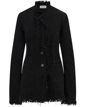 Ferragamo Fringed Blazer - Black