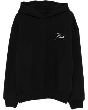 Rhude Embroidery Zip Hoodie - Black