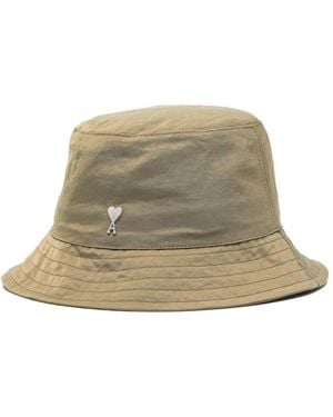 Ami Paris ハートロゴ バケットハット - ナチュラル