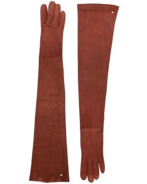 Max Mara Long Suede Gloves - Brown
