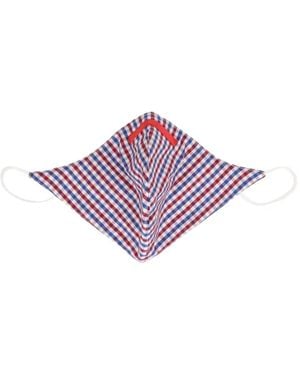 Isaia Gingham-Check Face Mask - Purple