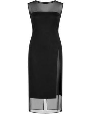 Esse Studios Portia Sheer-Panel Dress - Black