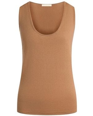 12 STOREEZ Jasmin Scoop-Neck Top - Brown