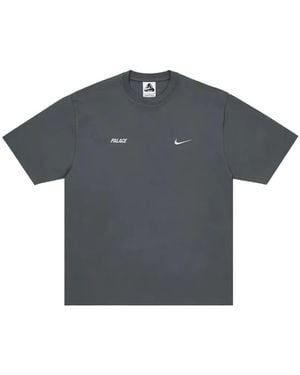 Palace X Nike Font Swoosh Logo-Print T-Shirt - Gray