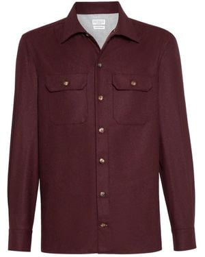 Brunello Cucinelli Flannel Pocket Shirt - Red
