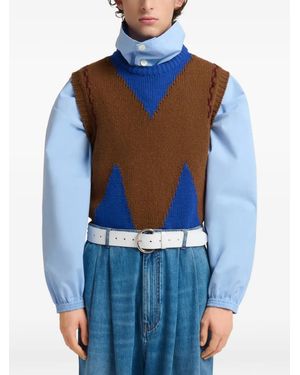 Marni Débardeur En Maille Intarsia - Blue