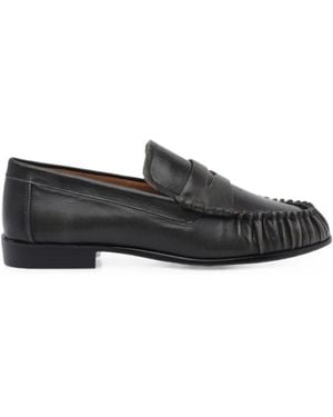 Ángel Alarcón Ruched Leather Loafers - Black