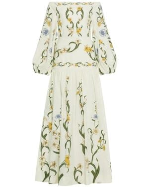 Agua Bendita Senlis Laguna Floral Print Maxi Dress - White