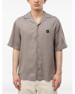 HUGO Logo-Patch Short-Sleeve Shirt - Grey