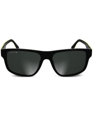 Lacoste Logo-Plaque Rectangle-Frame Sunglasses - Black
