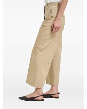 Weekend by Maxmara Pressed-Crease Cropped Trousers - Natural