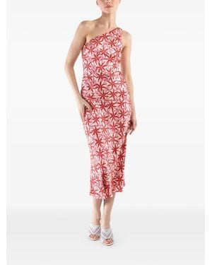 Saloni Abito Midi Justine Monospalla - Rosso