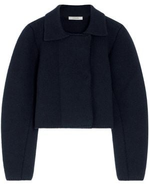 Lemaire Felted Double-Breasted Blouson Jacket - Blue