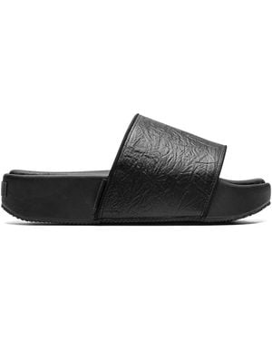 Y-3 Leather Flatform Slides - Black
