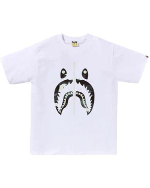 A Bathing Ape T-Shirt mit Hai-Print - Weiß