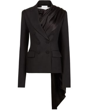 Nina Ricci Draped-Scarf Blazer - Black