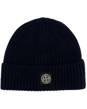 Stone Island Ribbed-knit beanie - Blau