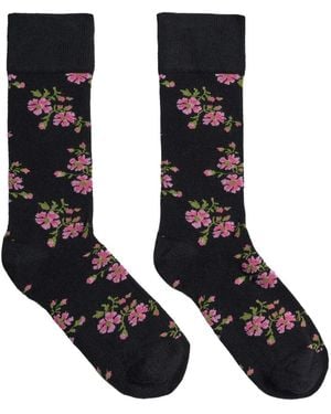 Simone Rocha Calcetines con rosa estampada - Negro