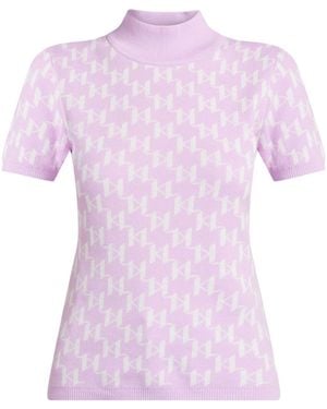 Karl Lagerfeld Kl Monogram Mock-Neck - Pink