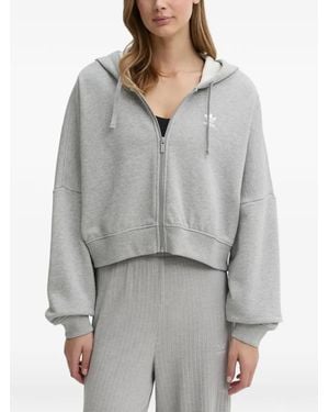 adidas Sweater Met Rits En Capuchon - Grijs