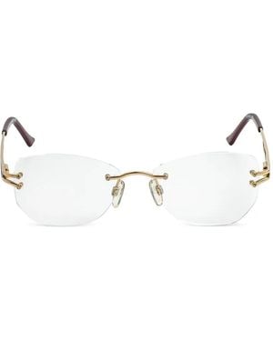 Cazal Rahmenlose Brille Mit Eckigen Gläsern - Natur