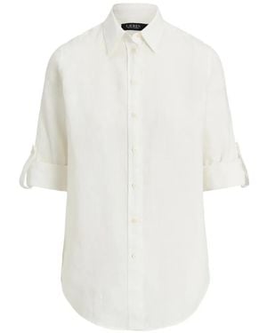Ralph Lauren Roll-Tab Sleeve Shirt - White